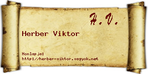 Herber Viktor névjegykártya